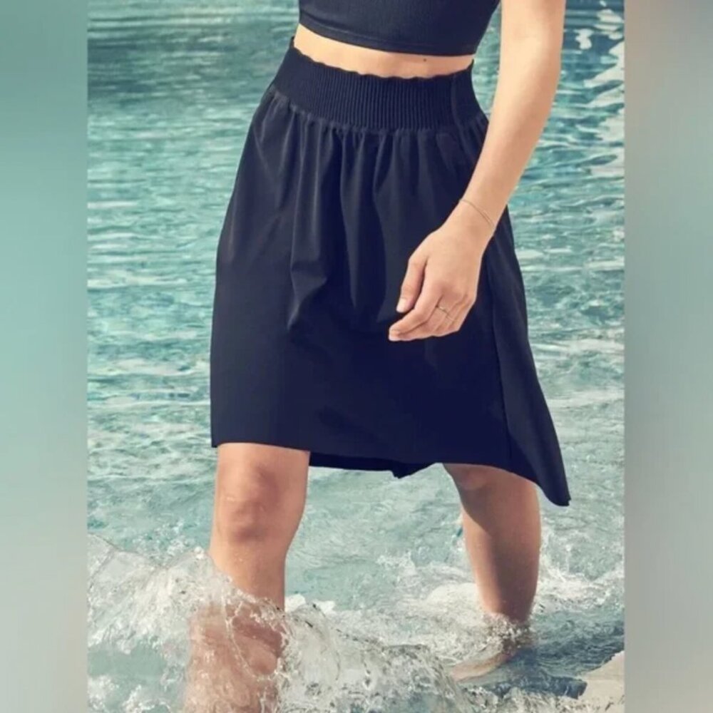 ATHLETA Black Cosmic Skirt 566667 Lightweight Packable 2X